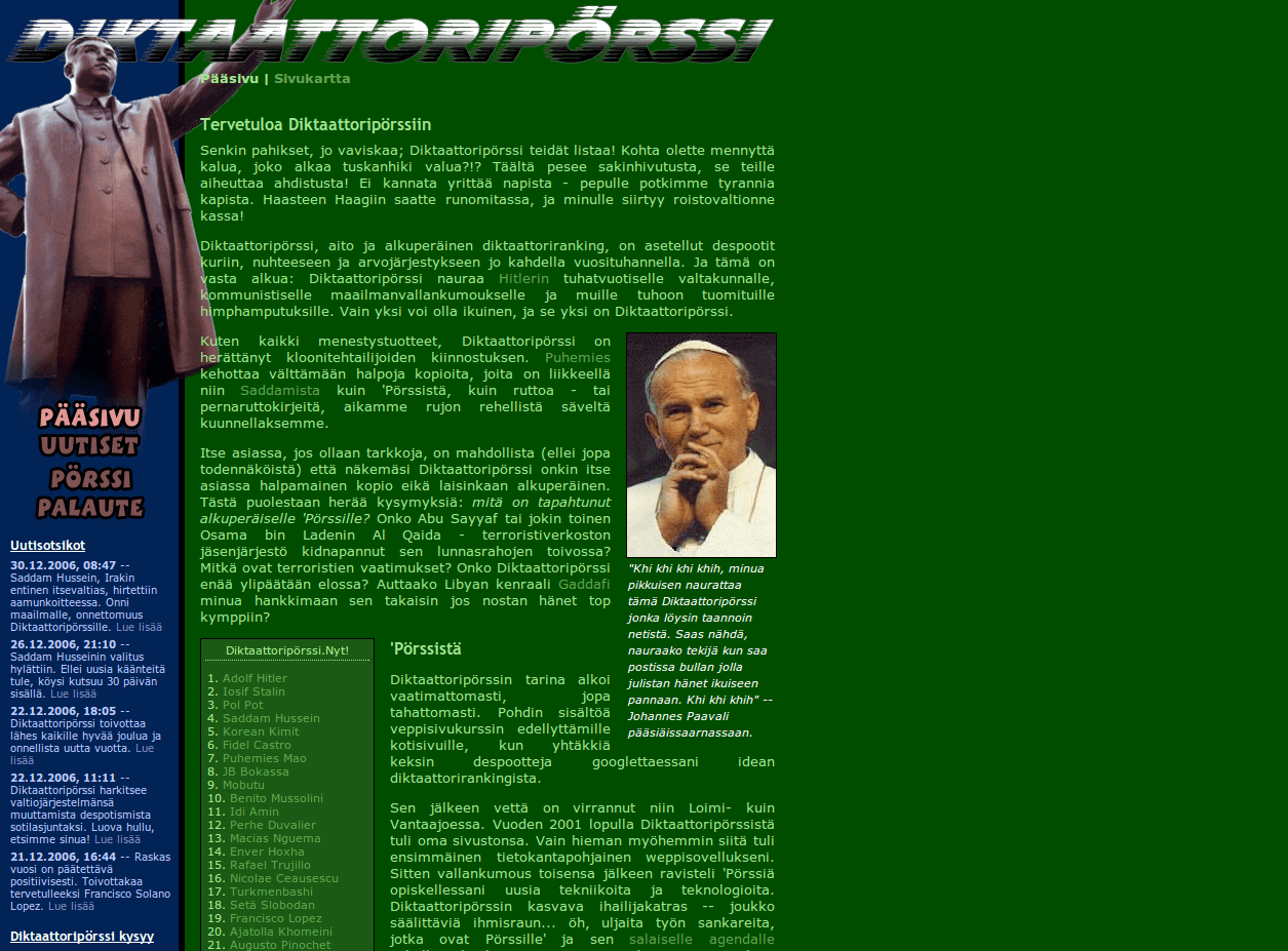 Diktaattoripörssi vuosina 2002-2006