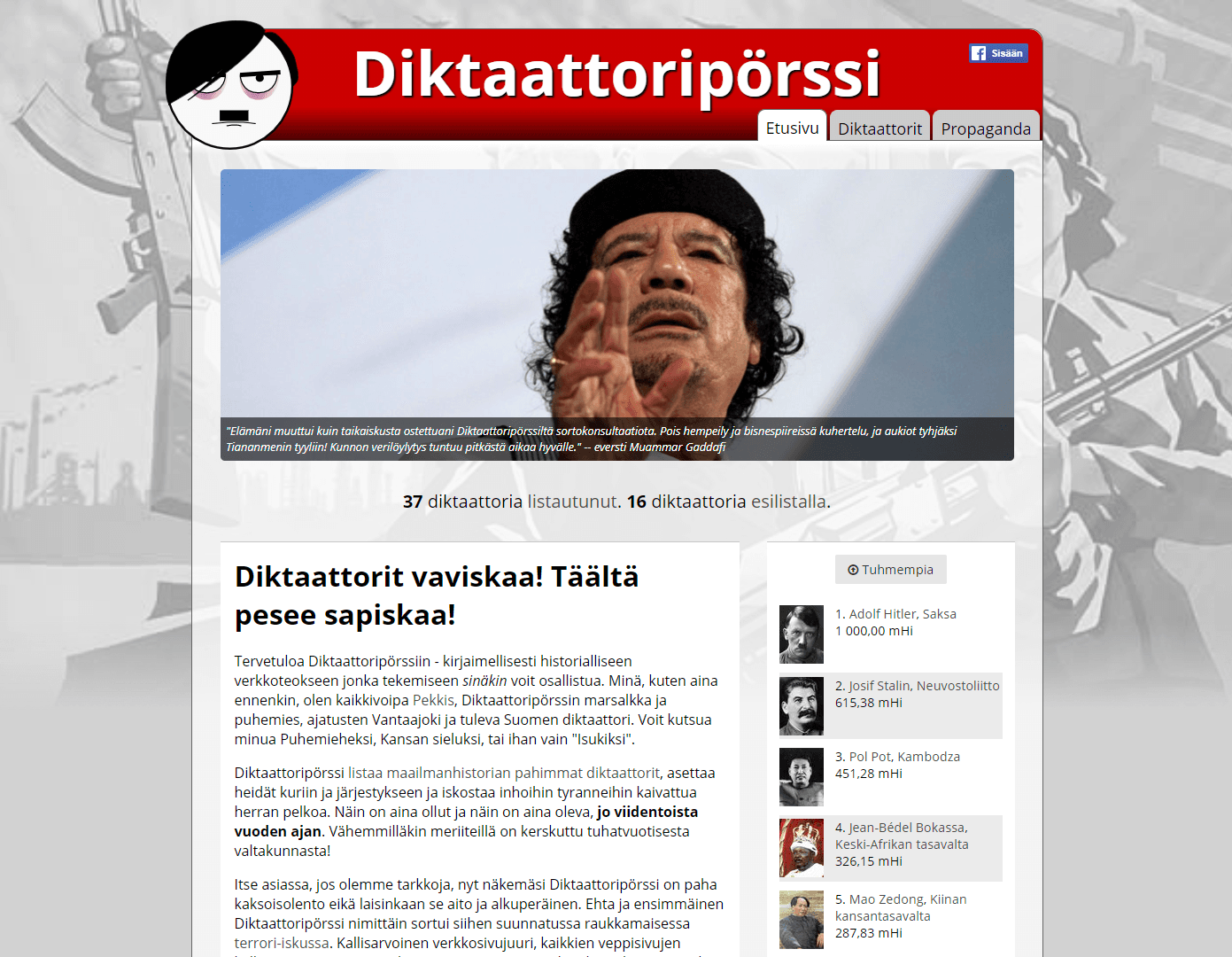 Diktaattoripörssi vuosina 2011-2020